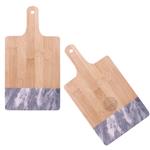 HH2275 Black Marble And Bamboo Cutting Board With Custom Imprint